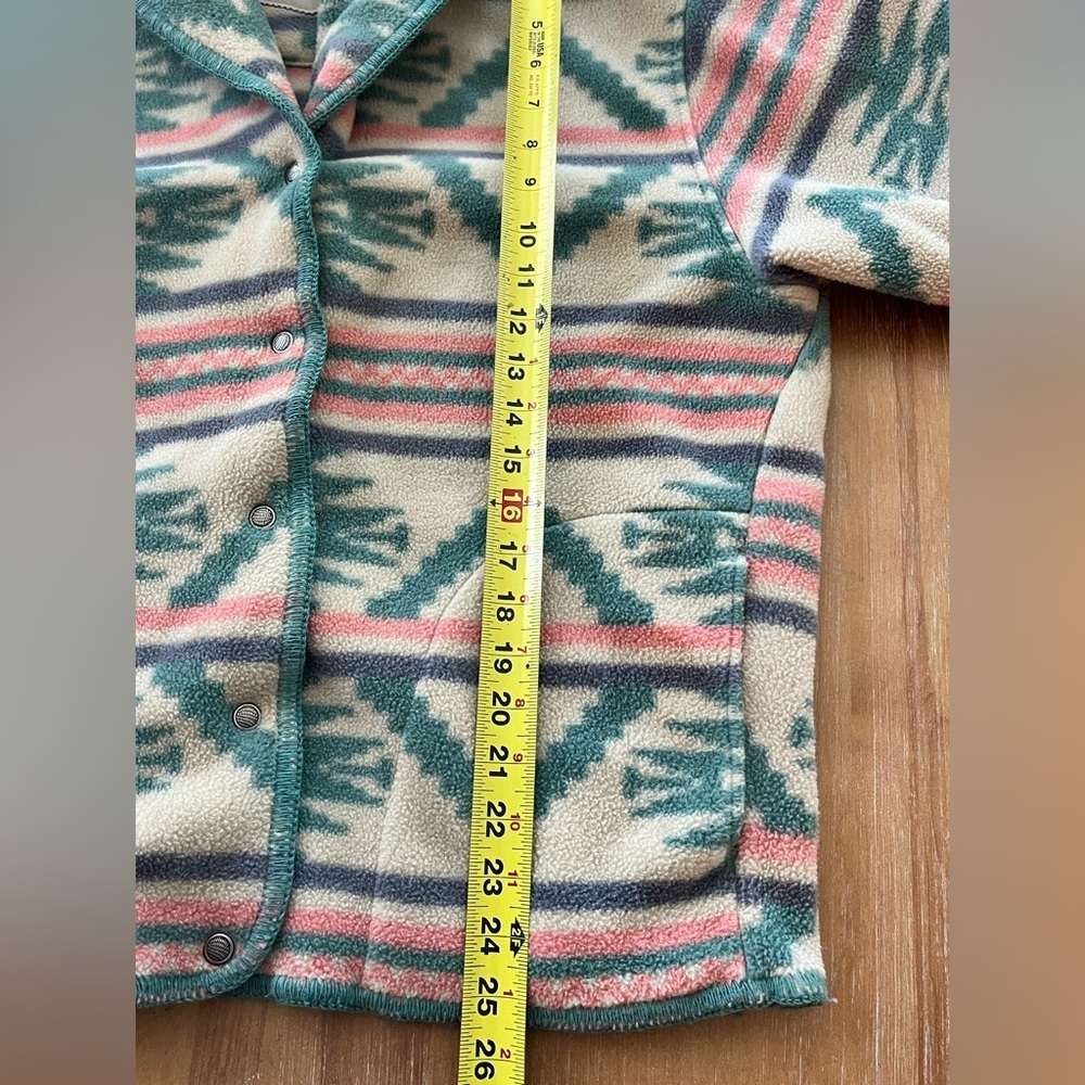 Vintage WoolRich fleece jacket womens SMALL made in USA southwestern Aztec shawl - Picture 6 of 7